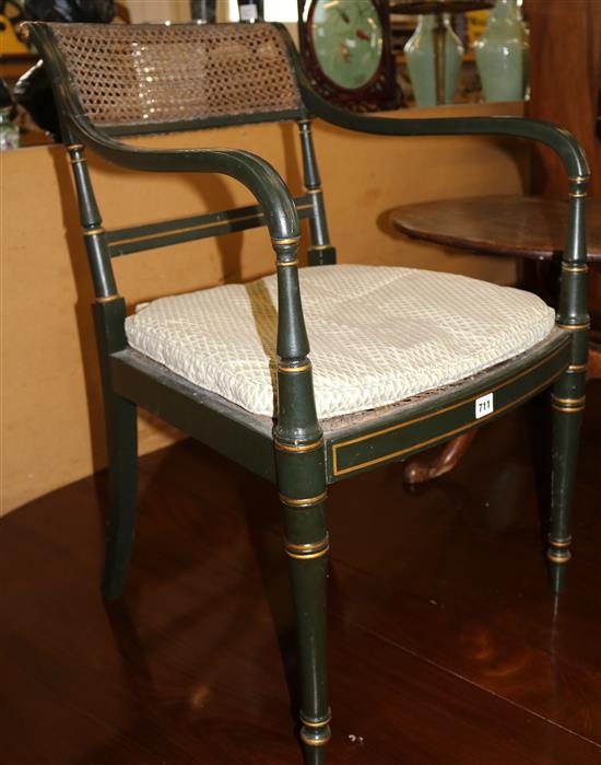 Ebonised elbow chair